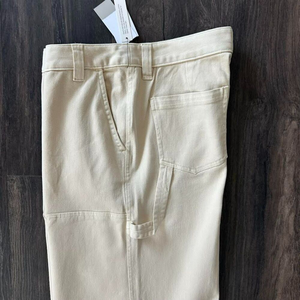 NWT BP Beige Carpenter Pants Cargo Double Knee Cream Wide Leg Women's Size 10 - Picture 7 of 9